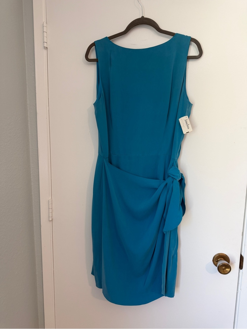 Dana Buchmann Silk Sleeveless Wrap-Detail Dress